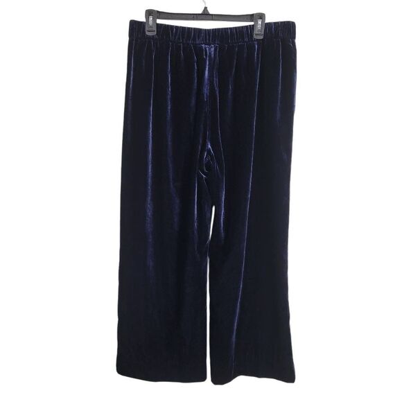 J Crew‎ Pull-On Velvet Peyton Pant Sz 14 Navy Blue Ankle Elastic Waist Career - Picture 5 of 10